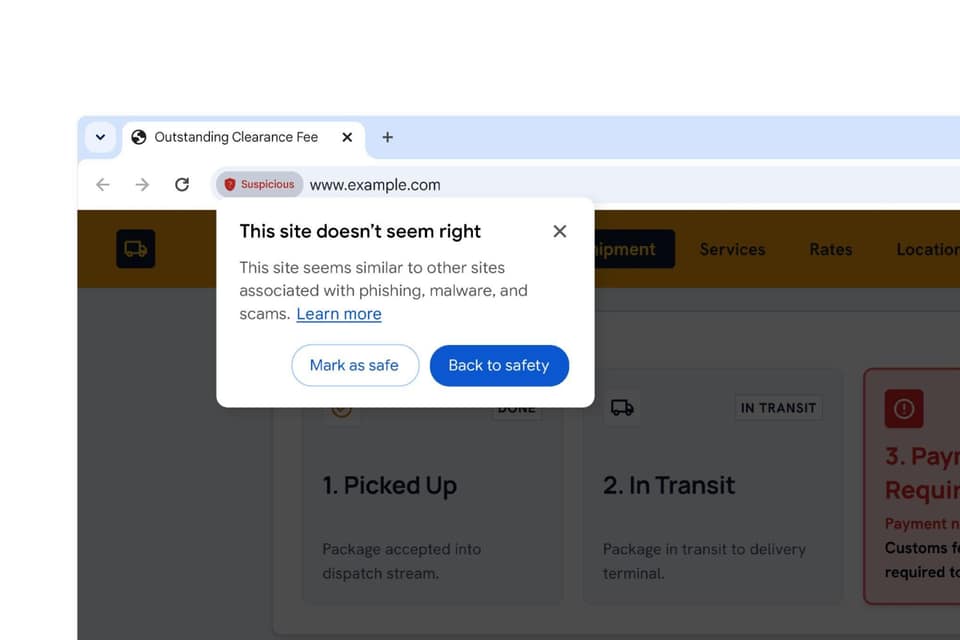 Chrome will now show a warning before you visit ‘suspicious’ sites