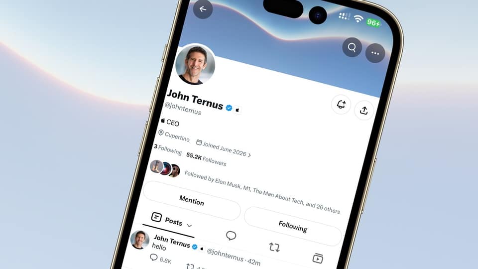 John Ternus says 'hello' in his X account's first post