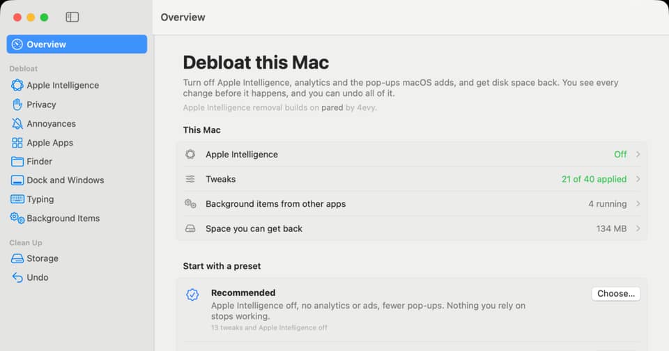 You can turn off & delete Apple Intelligence with an app now