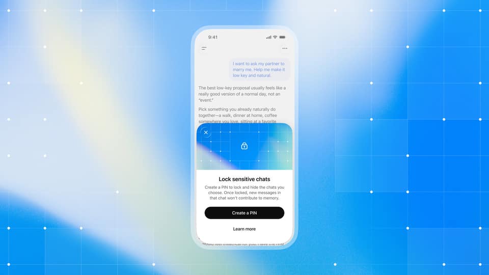 ChatGPT now lets you lock sensitive chats behind a PIN