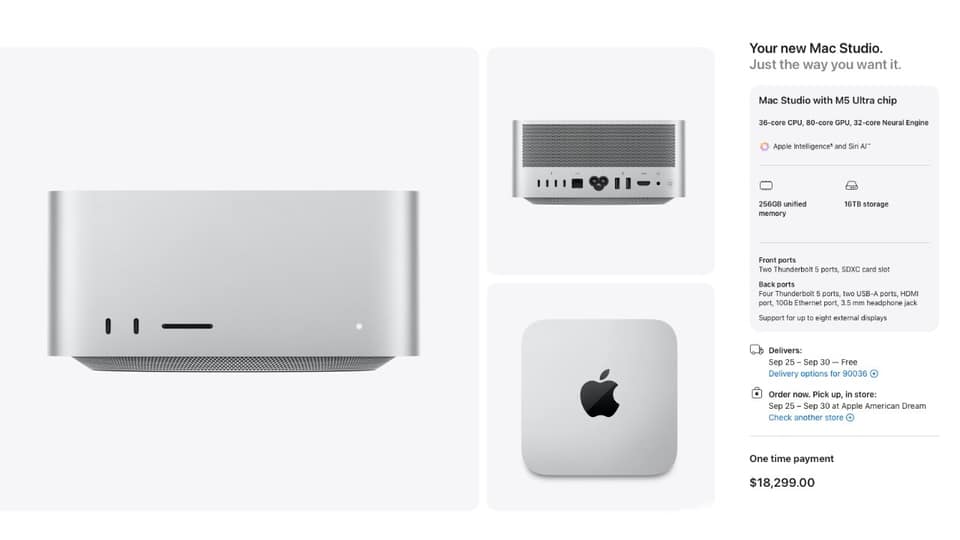 You can spend $18,299 on a Mac Studio today, or more in October