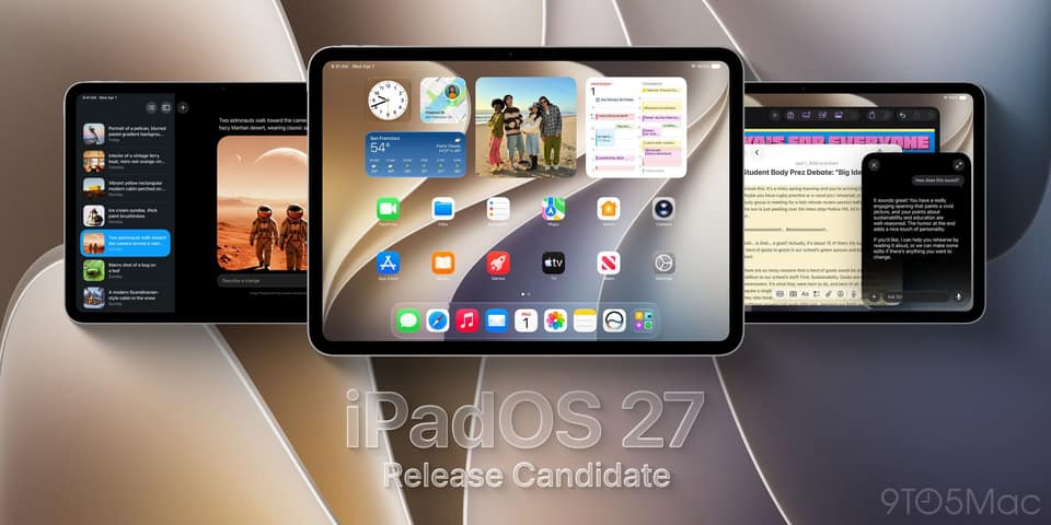 Apple releases iPadOS 27 RC, plus watchOS 27 and more