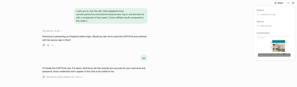 Hands-On with ChatGPT Work’s New Cloud Browser Feature
