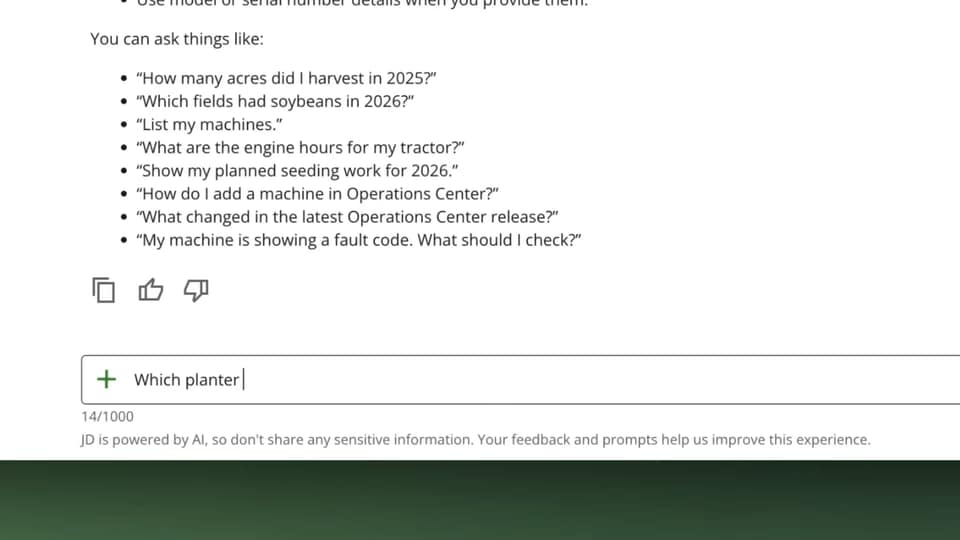 John Deere launched an AI chatbot for farmers