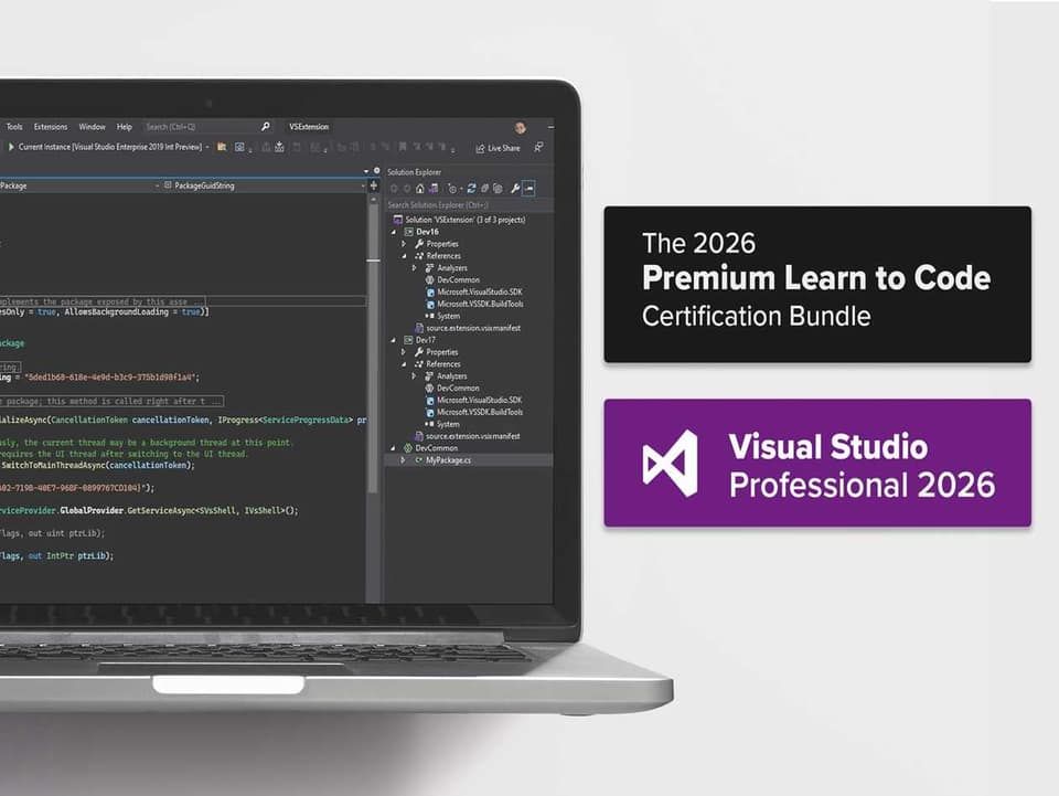 Get Visual Studio 2026 plus courses covering Python, Java, C++, AI, and web development for $35