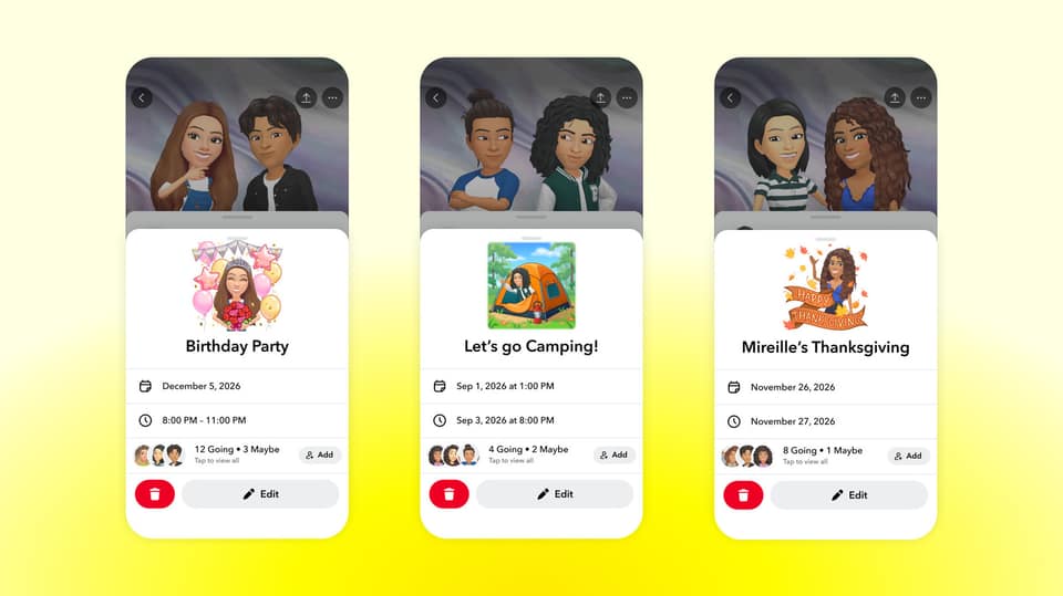 You can now plan IRL events on Snapchat