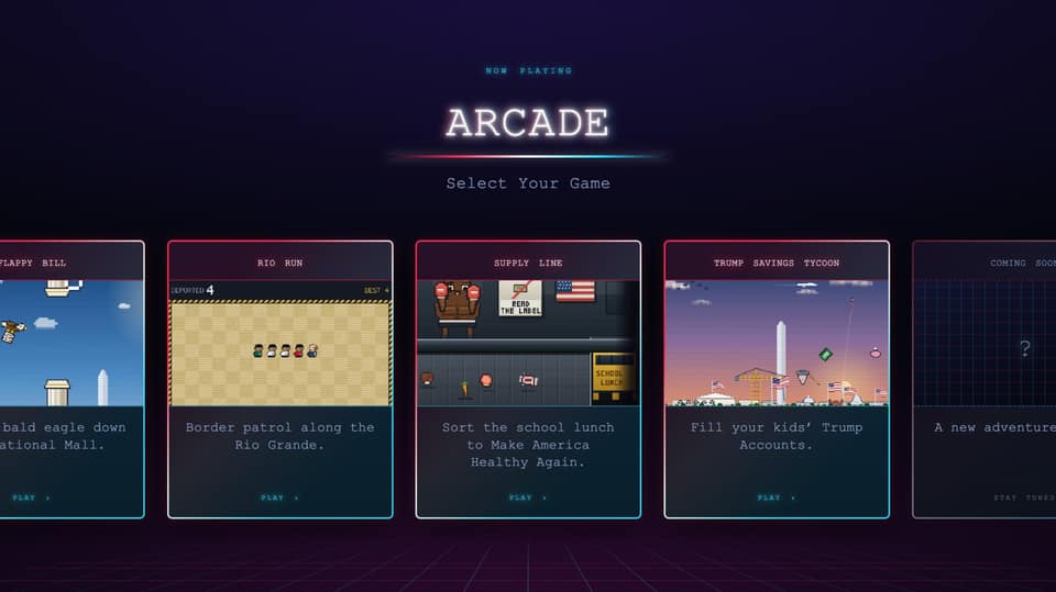 The White House removed its border-wall Tetris clone